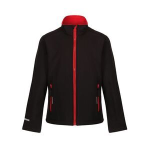 Regjun Childrens/Kids 2 Layer Soft Shell Jacket / Black/Classic Red
